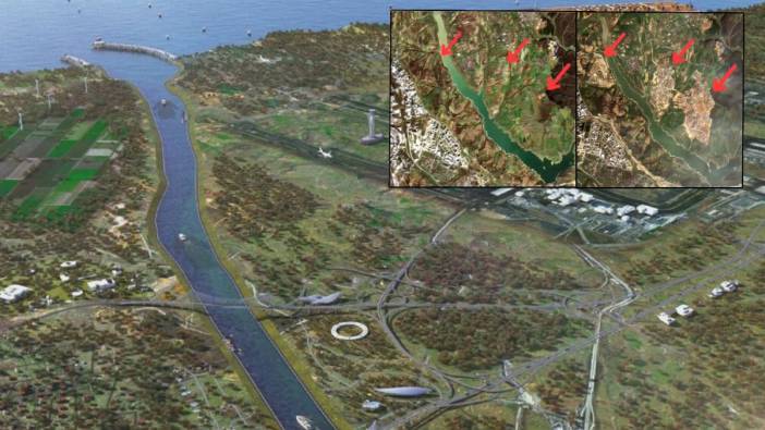 Uydu görüntüleri ortaya çıktı: Kanal İstanbul güzergahında bir yılda inanılmaz betonlaşma