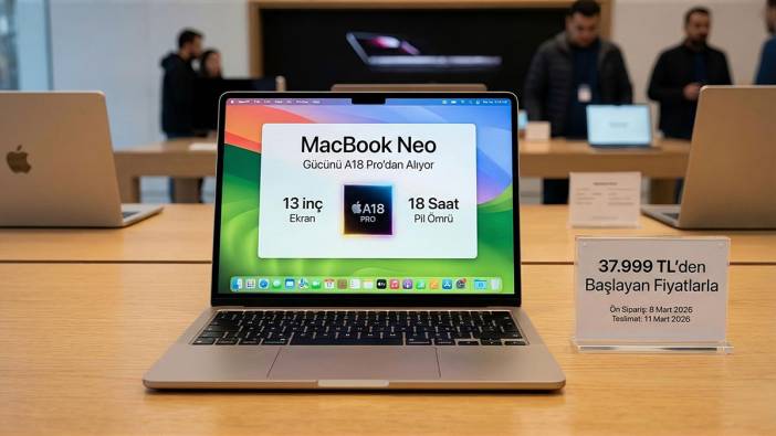 Pili 18 saat giden MacBook Neo, 38 bin TL'den satışta