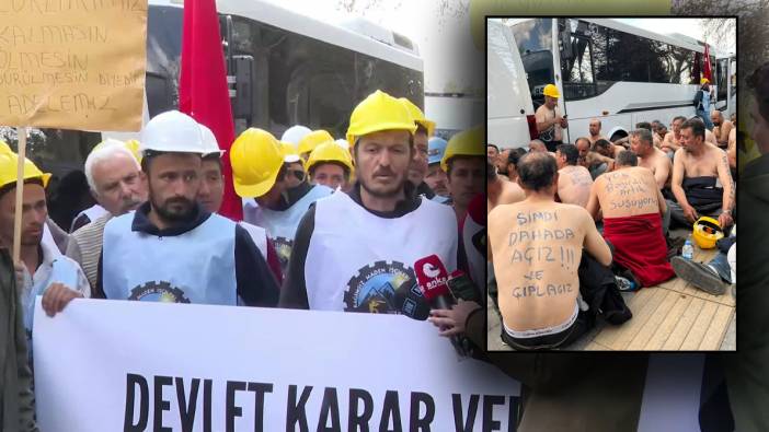Madencilerden Bakanlık önünde eylem: Açlık grevine başladılar