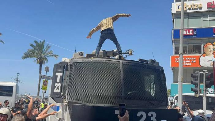 İzmir’de TOMA’ya çıkan eylemci tutuklandı