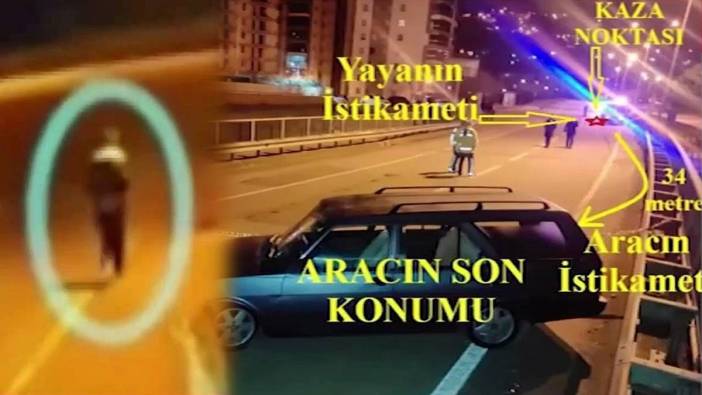Trafik canavarı, çarptıktan 4 metre sonra frene basmış