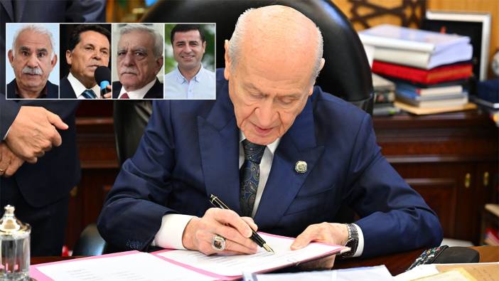 Çerçeve yasaya ilk imzayı atan Bahçeli konuştu: Öcalan umuda, Ahmetler göreve, Demirtaş evine dönmeli