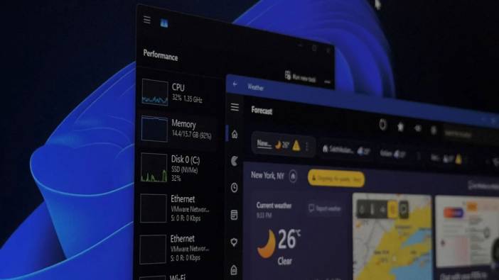 Win 11'de basit bir hava durumuna bakmak bilgisayarda 1,2 GB RAM tüketiyor