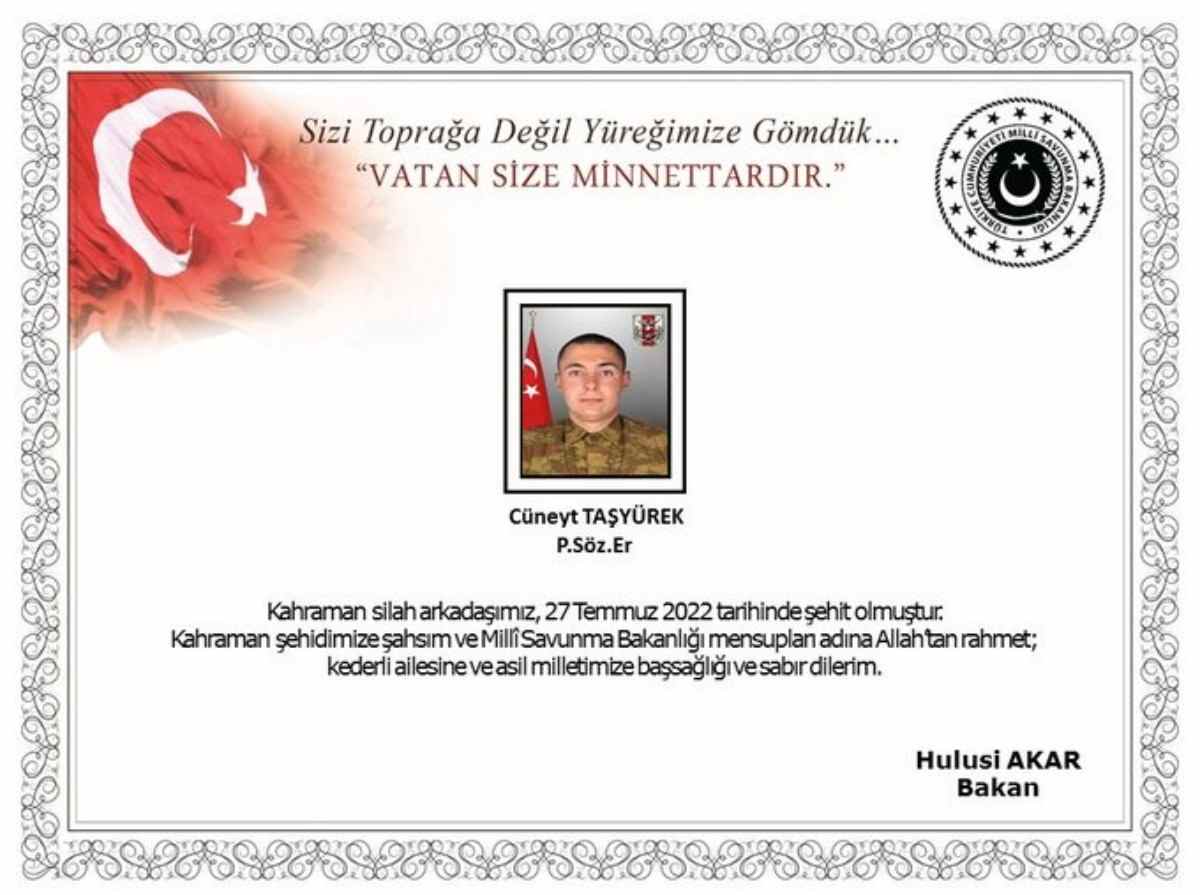 Piyade Sözleşmeli Er Cüneyt Taşyürek