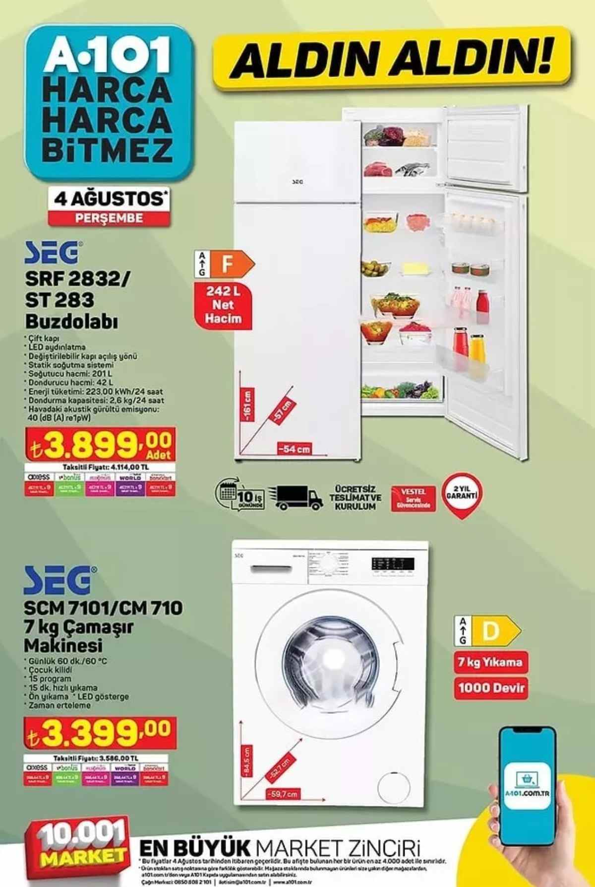 A101 4 Ağustos indirimli ürünler kataloğu ve fiyat listesi