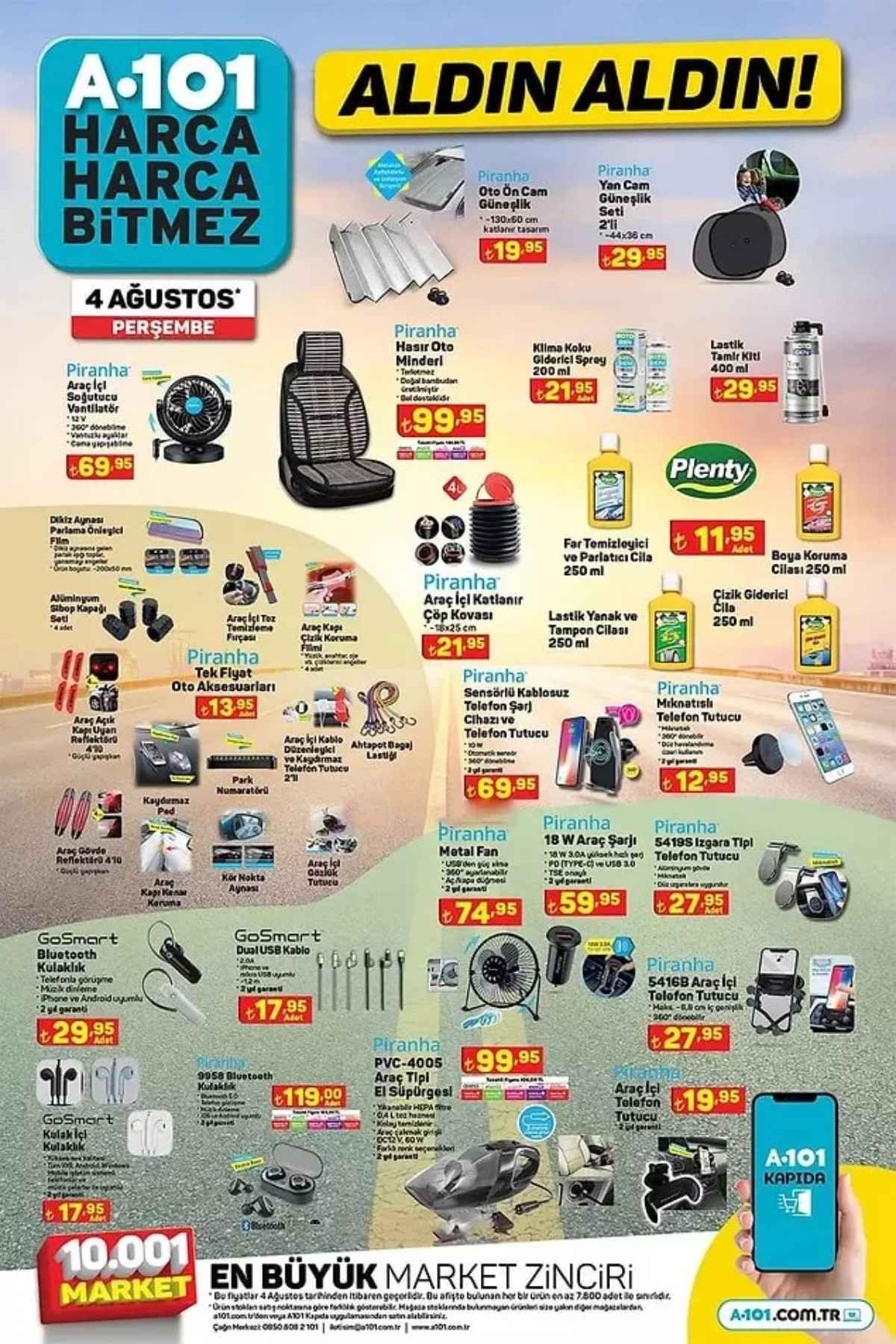 A101 4 Ağustos indirimli ürünler kataloğu ve fiyat listesi