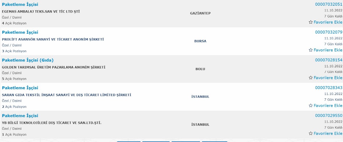 işkur evde paketleme iş ilanları