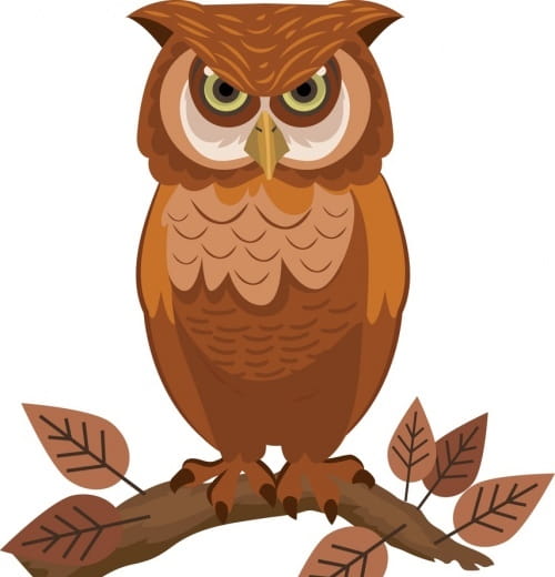 vector-owl-icon-perching-gesture-brown-decor-cartoon-sketch-eps-ai