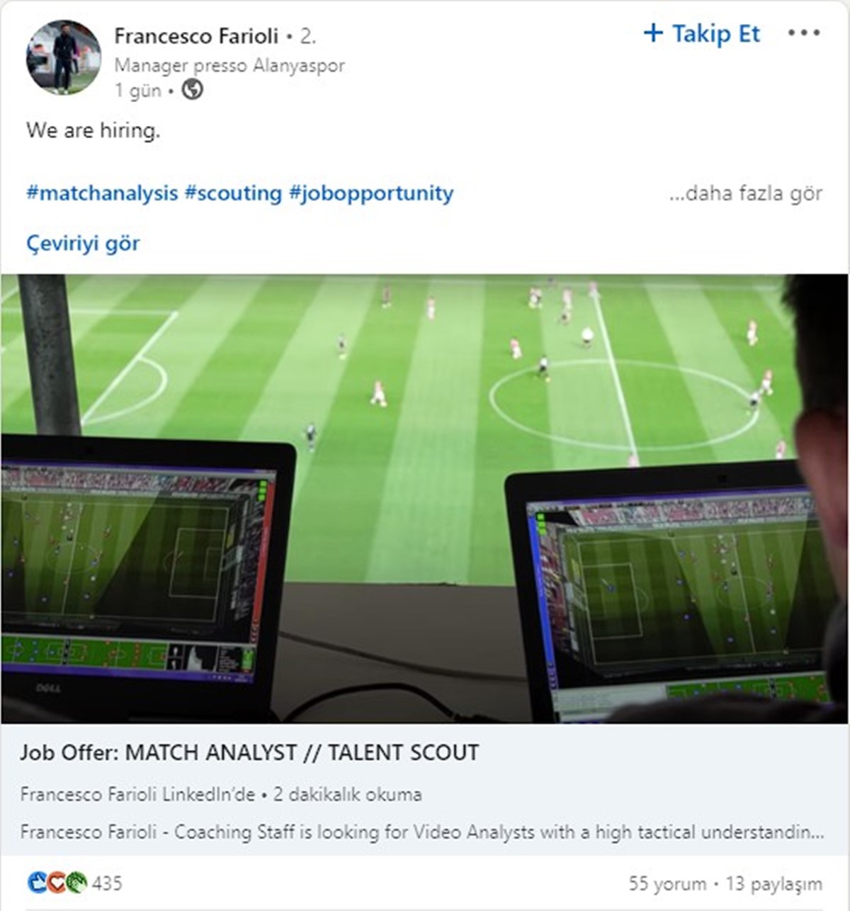francesco-farioli-alanyaspor-scout-ilani-linkedin