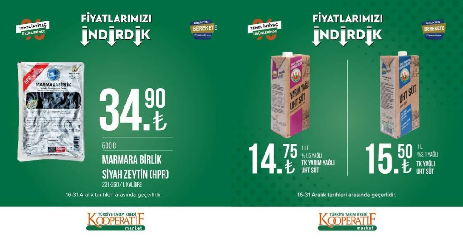 Tarım Kredi Aralık İndirimleri 8