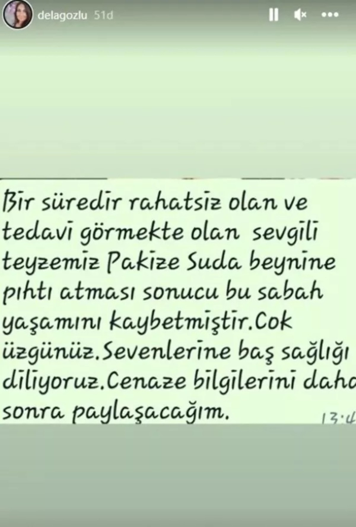 Pakize Suda'nın son hali