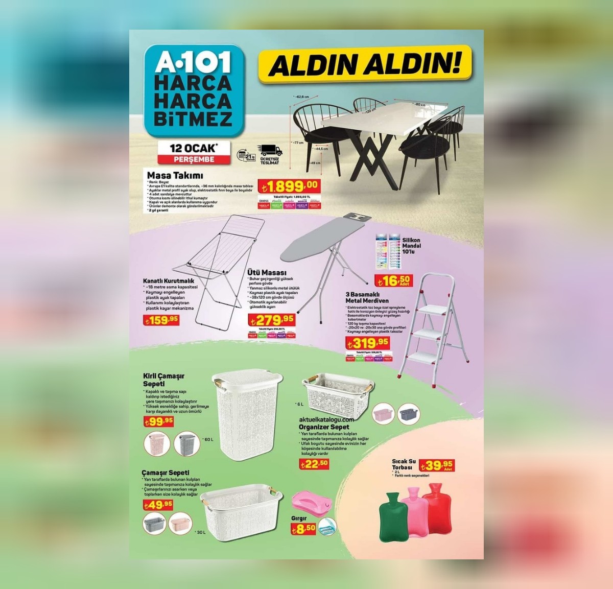 12 OCAK A101 ÜRÜNLERİ