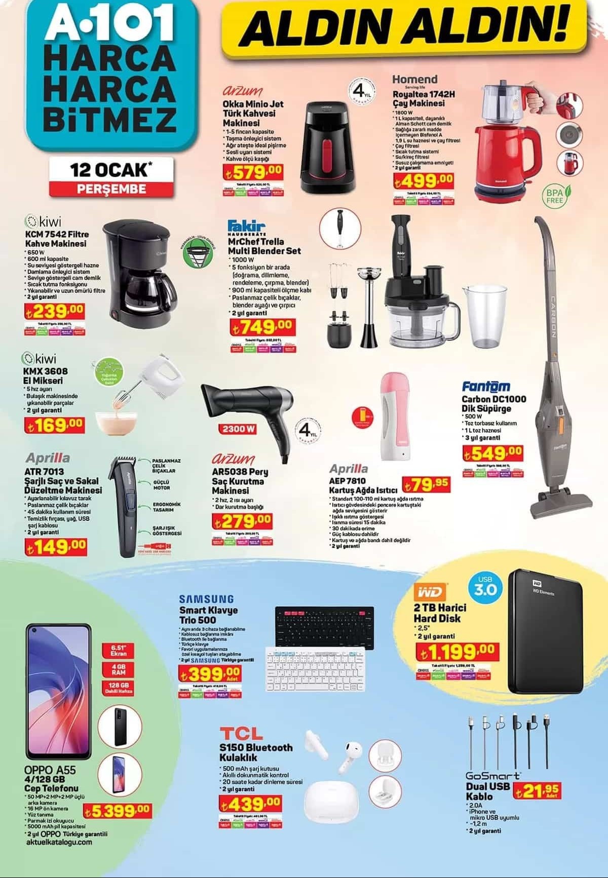 12 OCAK A101 ÜRÜNLERİ