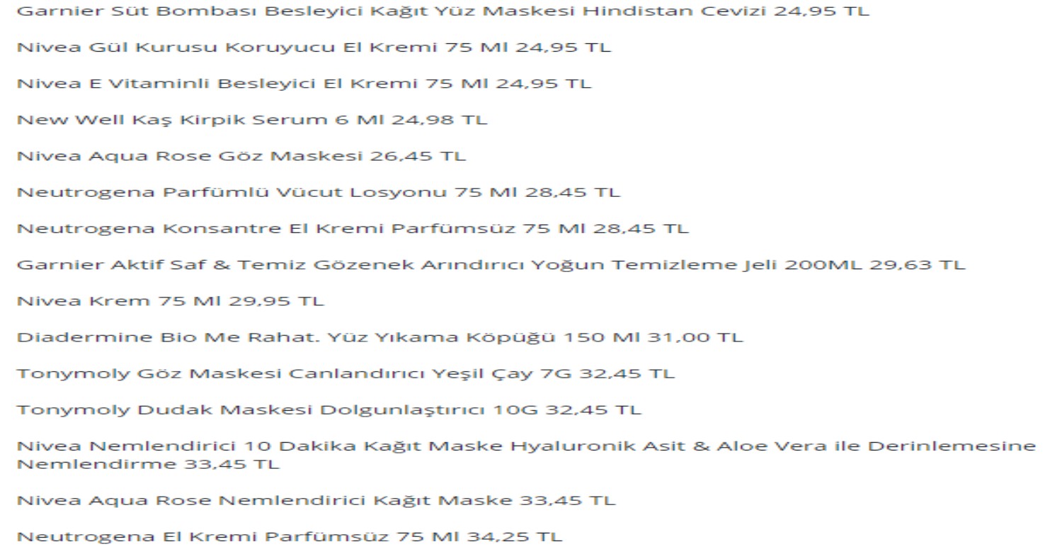 İndirimli ürünler