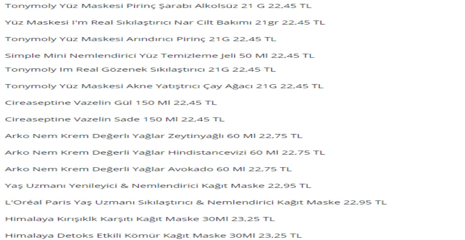 İndirimli ürünler