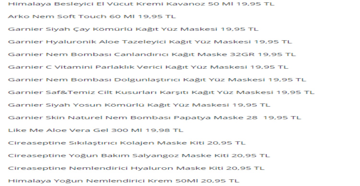 İndirimli ürünler