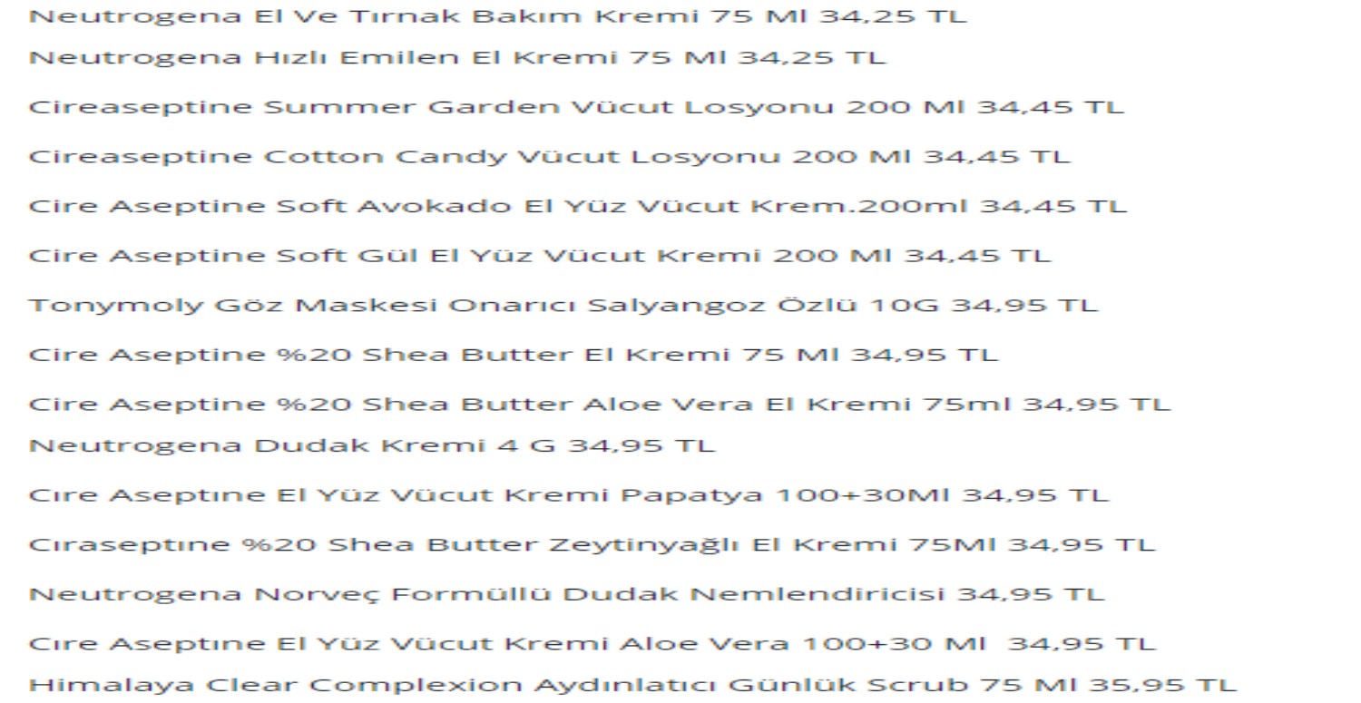 İndirimli ürünler