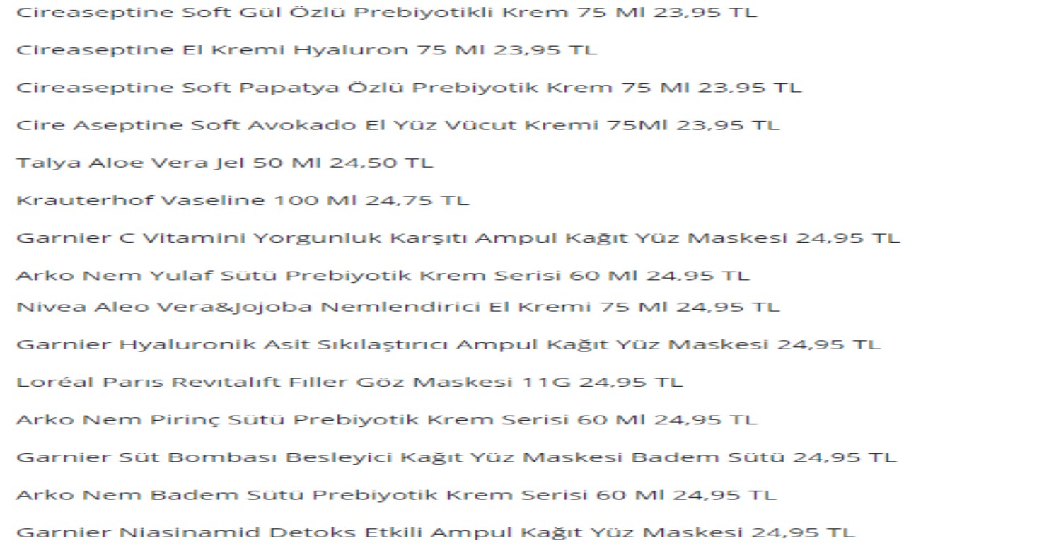 İndirimli ürünler