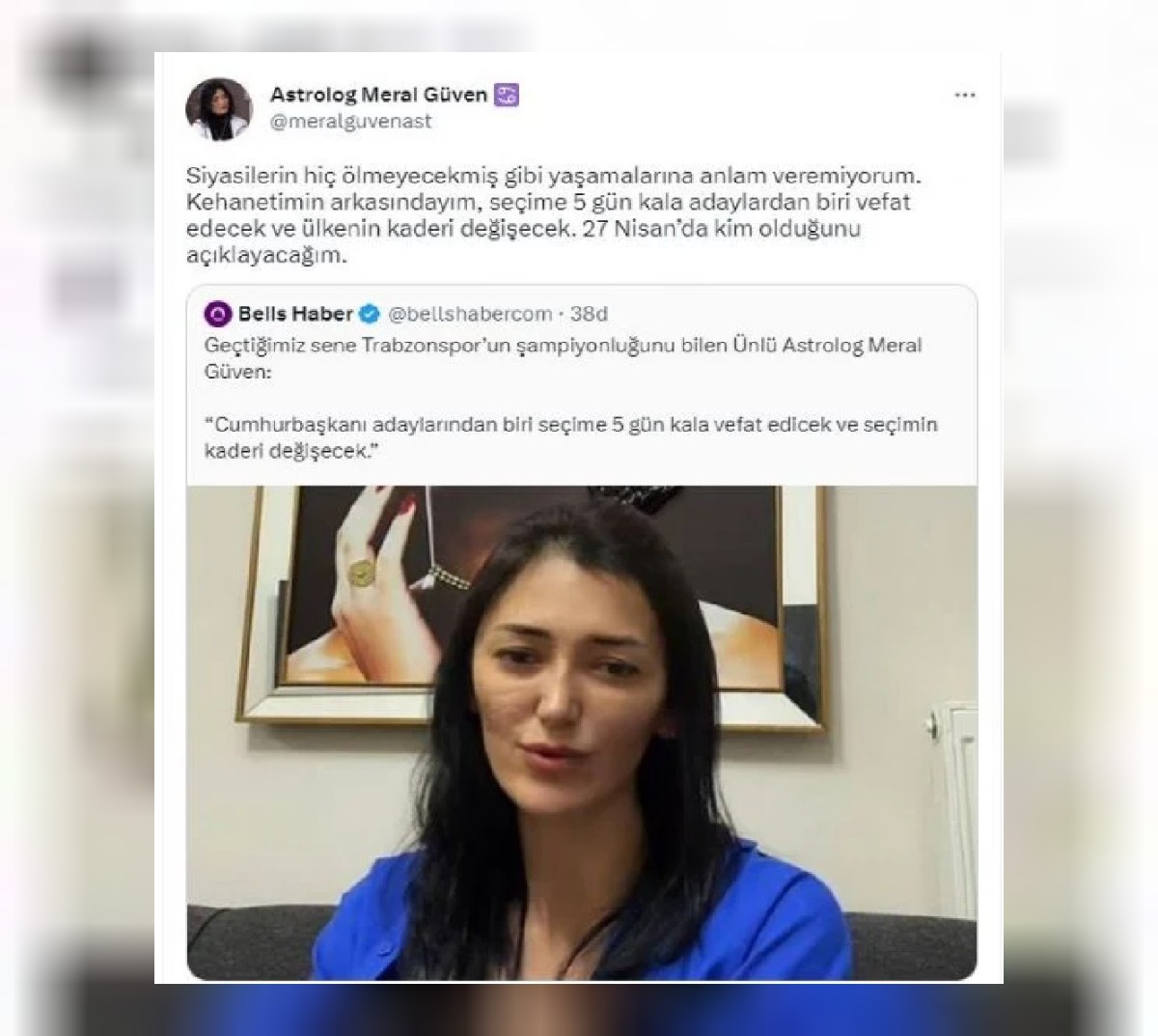 Seçim öncesi vefat haberi