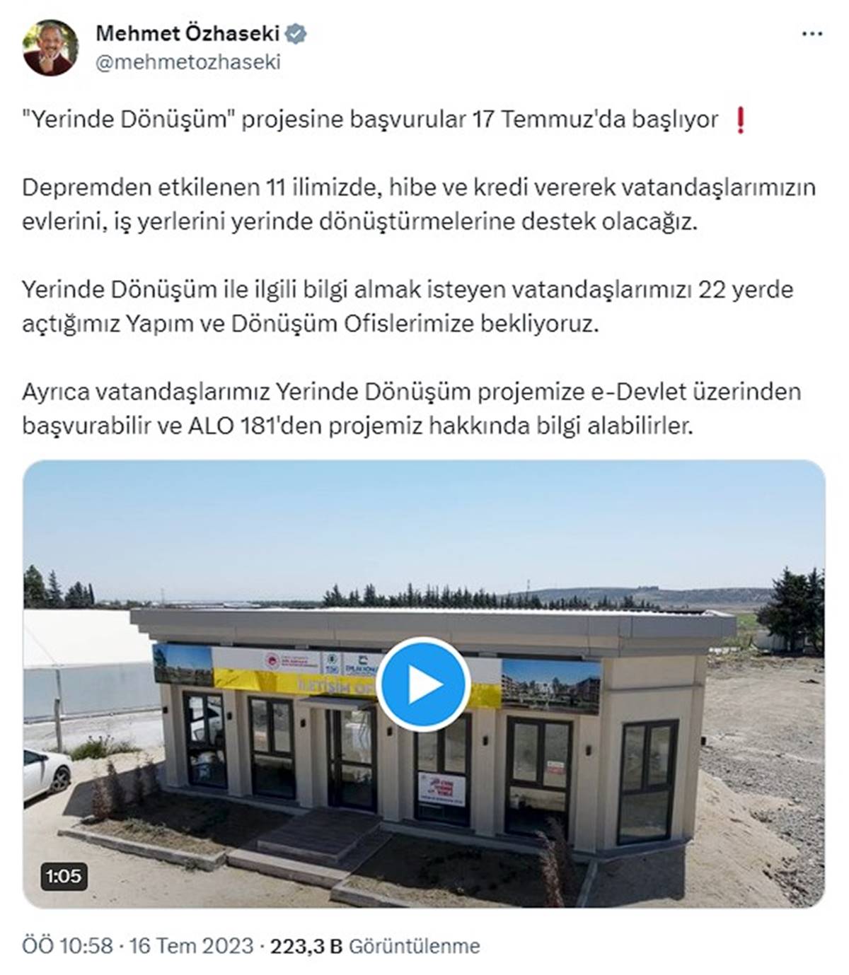 mehmet-ozhaseki-yerinde-donusum-aciklamasi