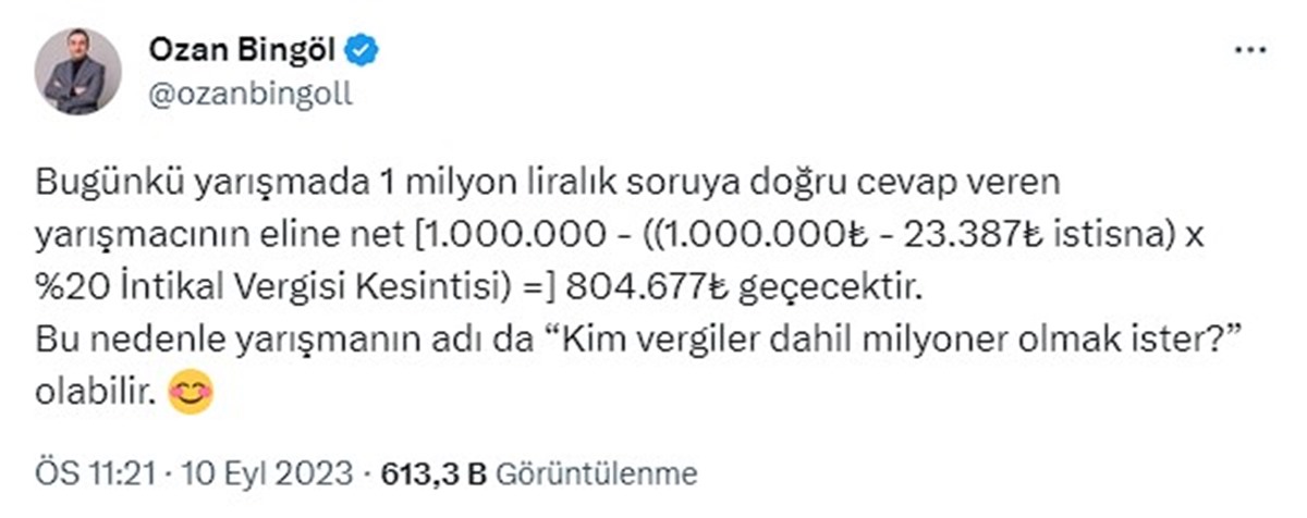 ozan-bingol-kim-milyoner-olmak-ister-vergi-hesabi