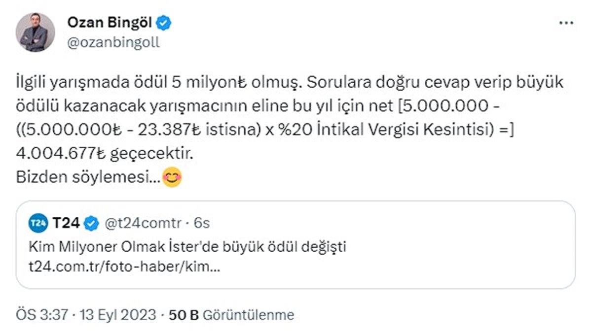 ozan-bingol-kim-milyoner-olmak-ister-para-odulu-vergi-hesaplamasi