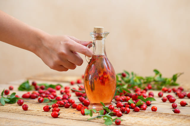hand-putting-down-flask-with-pink-rosehip-oil-brown-wooden-table-arm-with-fingers-holding-glass-vial-with-pink-lotion-made-out-wild-berries.jpg