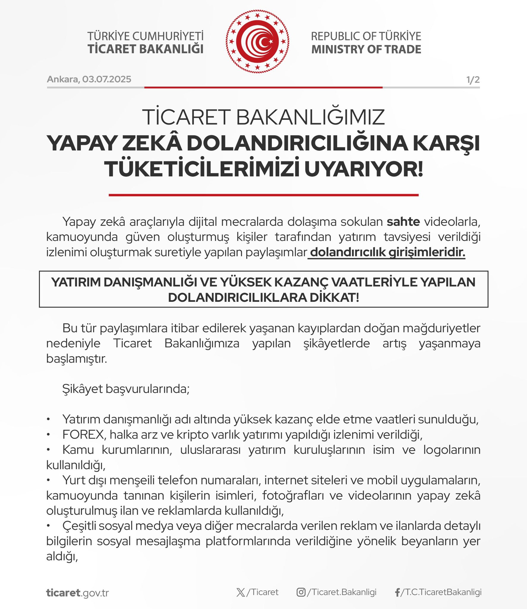 ticaret-bakanligi-yapay-zeka-dolandiriciligi-1
