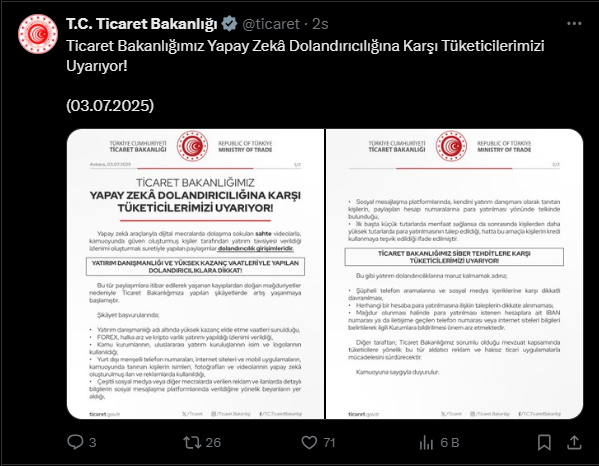 ticaret-bakanligi-yapay-zeka-dolandiriciligi